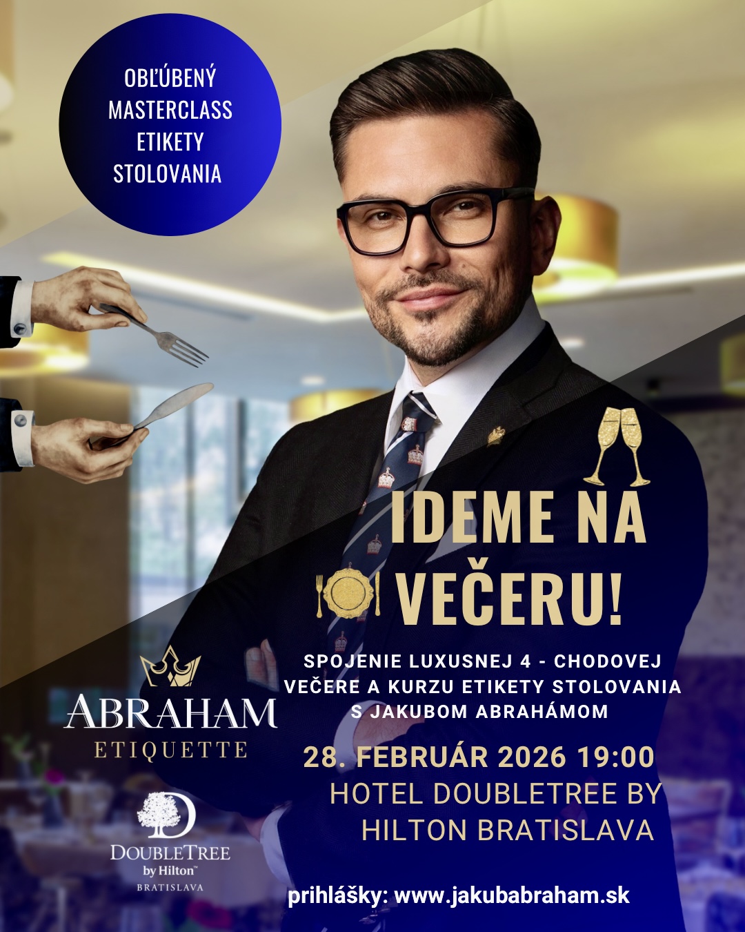 4 - chodová luxusná večera spojená s kurzom stolovania