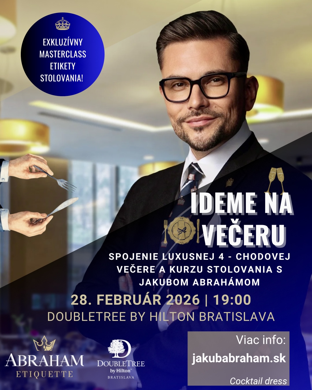 4 - chodová luxusná večera spojená s kurzom stolovania